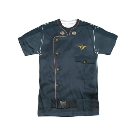 Battlestar Galactica TV Series Duty Blue Uniform Adult Front/Back Print T-Shirt