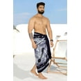 thumbnail image 4 of HAPPY BAY Men's Standard Vacation Dashiki Sarong Full Pareo Beach Wrap One Size Denim, Star Summer Vacation Party, 4 of 5