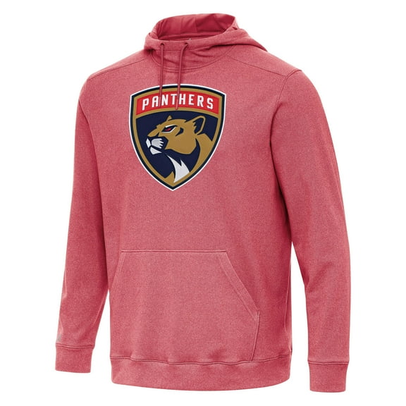 Men's Antigua Heather Red Florida Panthers Cloud Pullover Hoodie