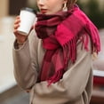 thumbnail image 6 of CHEGUTA Neck Scarf for Women Winter Scarf,Women's Autumn Winter Colorful Plaid Thick Warm Fringe Shawl Scarves, 6 of 8