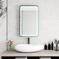 thumbnail image 4 of Rectangle Medicine Cabinet with LDE&Mirror, Bathroom Mirror with Storage, Wall Mounted Medicine Mirror Cabinet with Two Layers of Removable Tempered Glass Shelves, 20.67x33.66 Inch, Black, 4 of 8