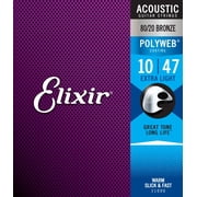 Elixir 11000_65652 Strings Acoustic Guitar Strings, 6 String, Extra Light POLYWEB Coating