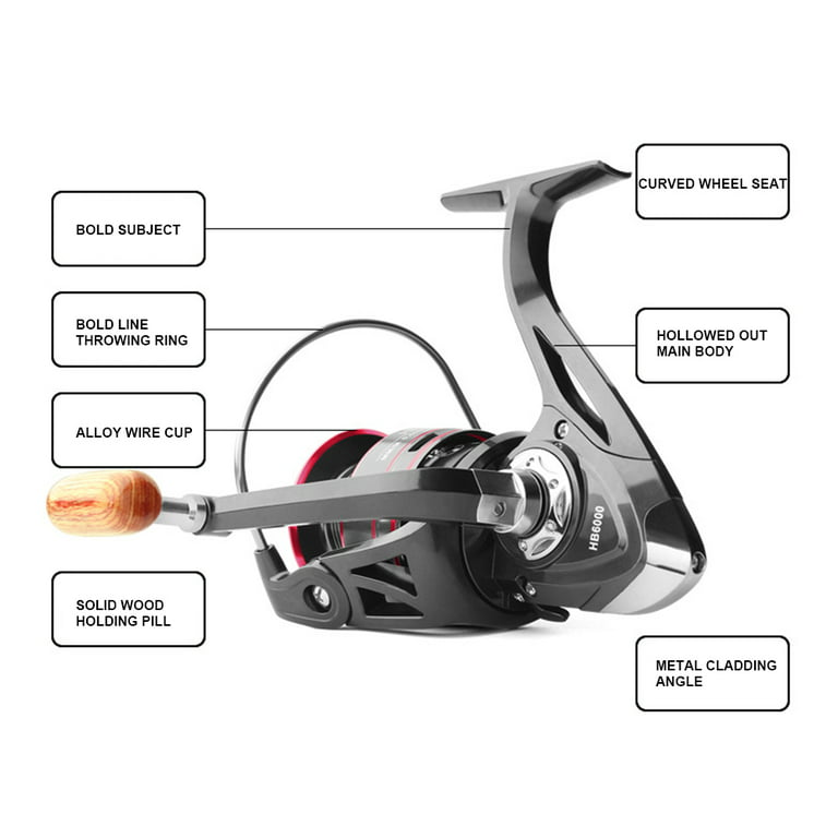 Spinning Reel, 12BB, Lightweight, Durable & Sturdy, Incredibly Smooth,  Powerful, Ultralight Spinning Reels, HB4000 