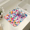thumbnail image 4 of Yayeee Dish Drying Mat for Kitchen Counter 16" x 18" Microfiber Super Absorbent Coffee Decorative Pad, Light Colorful Circles, 4 of 9