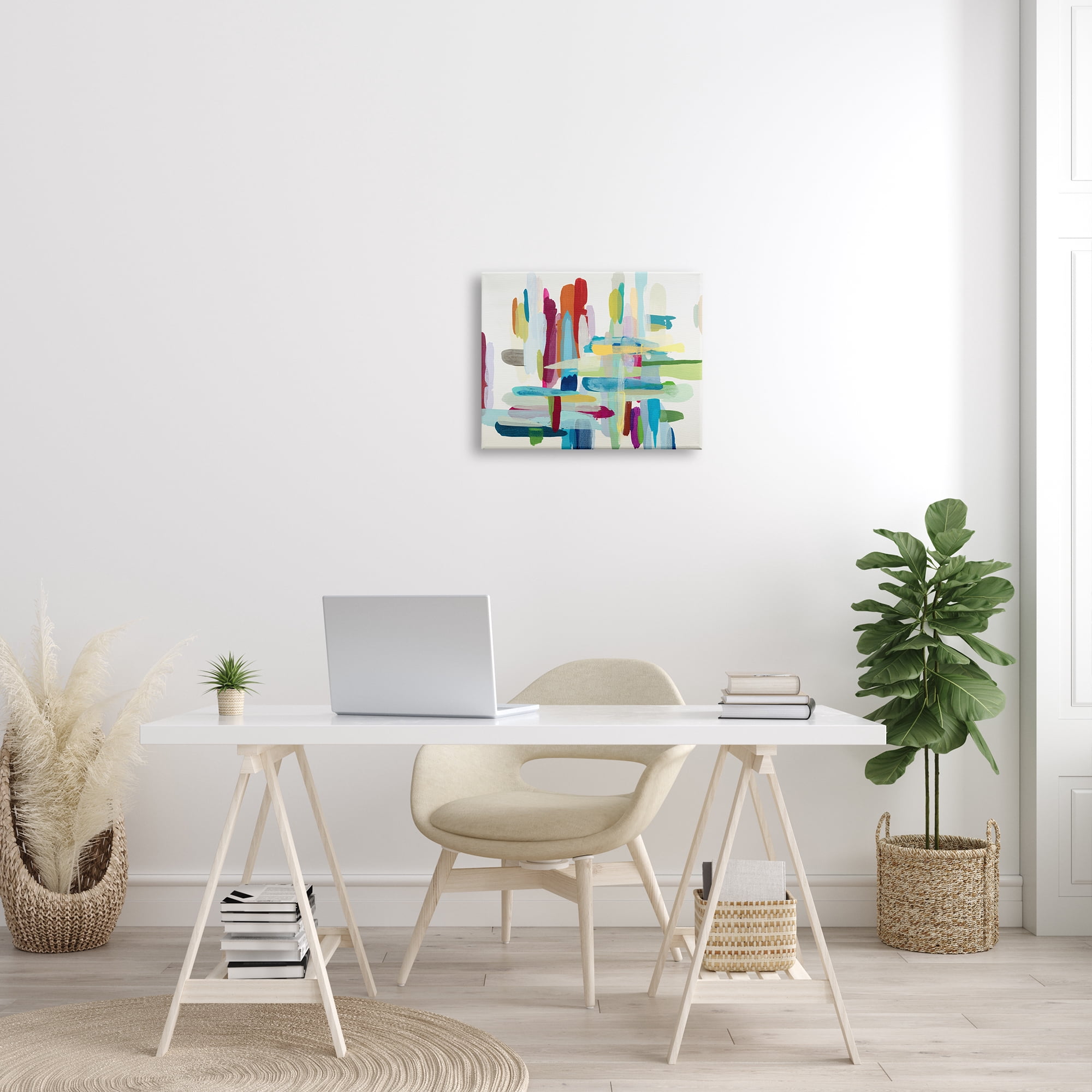 The Stupell Home Decor Collection Colorful Cross Hatch Abstraction Wall Art
