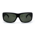 thumbnail image 3 of Mens Classic 90s Thick Temple Rectangular Biker Sunglasses Matte Black Green, 3 of 4
