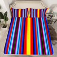 thumbnail image 2 of YST Rainbow Lines Bed Sheets Full Size,Colorful Stripes Sheet Set For Adult Teens,Watercolour Geometry Fitted Sheet,Modern Abstract Style Bedding Set Comfy Breathable,Microfiber, 2 of 5