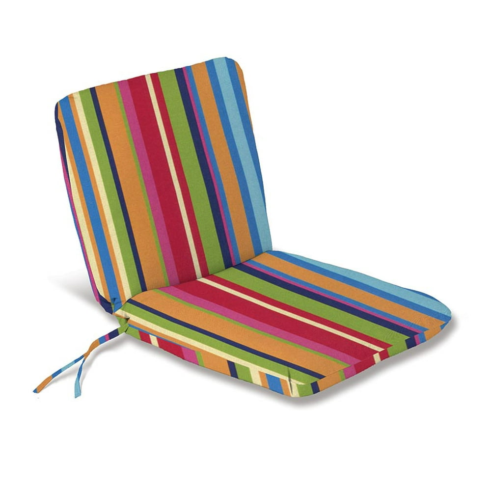 WeatherResistant Outdoor Chair Cushion w/Ties, 19" x 17"