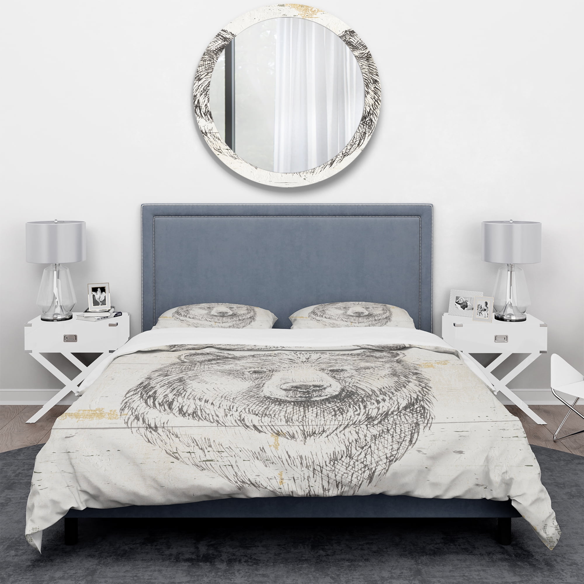 Designart 'Bear Wild and Beautiful IV' Farmhouse Duvet Cover Set