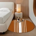 thumbnail image 3 of Burnt Orange White Stripe Round Rug 3ft Area Rug Washable Soft Non-Slip 3' Circle Low Pile Rugs Modern Rustic Vertical Striped Carpet for Bedroom Living Room Entryway Home Office Dining Room, 3 of 9