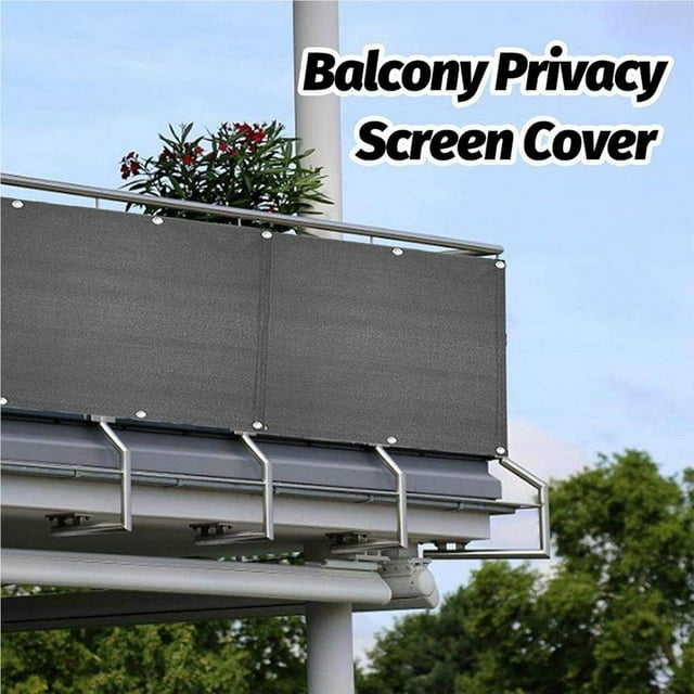 Filet d'Ombrage pour Balcon Écran d'Intimité de Balcon Couverture de Remplacement Anti-Soleil Rafraîchissant Résistant aux Intempéries Clôture Pare-Vent pour Extérieur Cour Arrière Patio Gris Pâle