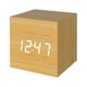 thumbnail image 1 of Reloj despertador digital, luz LED de madera, mini cubo moderno, reloj despertador de escritorio, muestra la temperatura de la fecha y la hora para niños, dormitorios, hogar, dormitorio, viajes Ormromra 2034722-3, 1 of 9