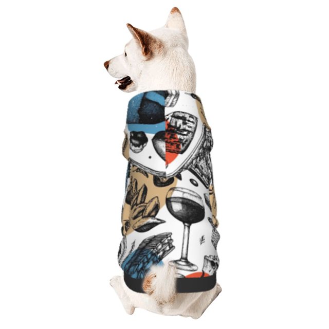 Balery French Food Sudadera con Capucha para Perros Pequeños – Ropa para Mascotas, Disfraz para Perros y Gatos, Ideal para Fiestas y Cosplay-X-Small