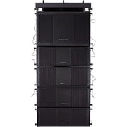 Sound Town ZETHUS Speaker PA System with Line Array Subwoofer, Black