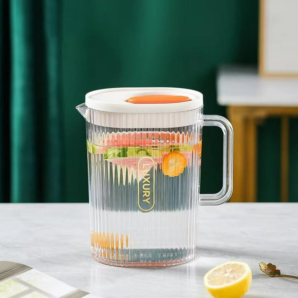Jarra de agua resistente al calor para , jarra de agua con tapa , blanco tazas blanco con 3 tazas Soledad Hervidor de agua fría