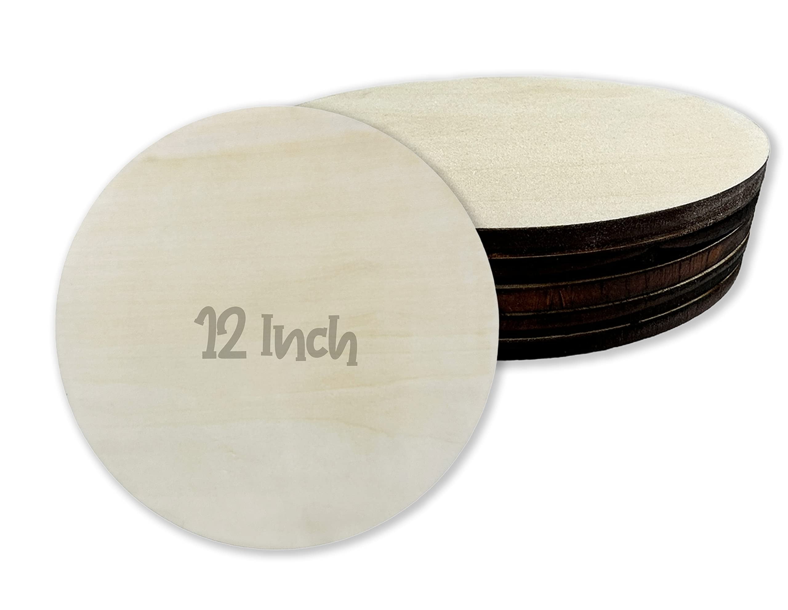 6/12/18 Pack Blank Wood Circles 12 Inch Unfinished Wood Rounds