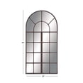DecMode 24" x 48" Brown Window Pane Inspired Wall Mirror with Arched