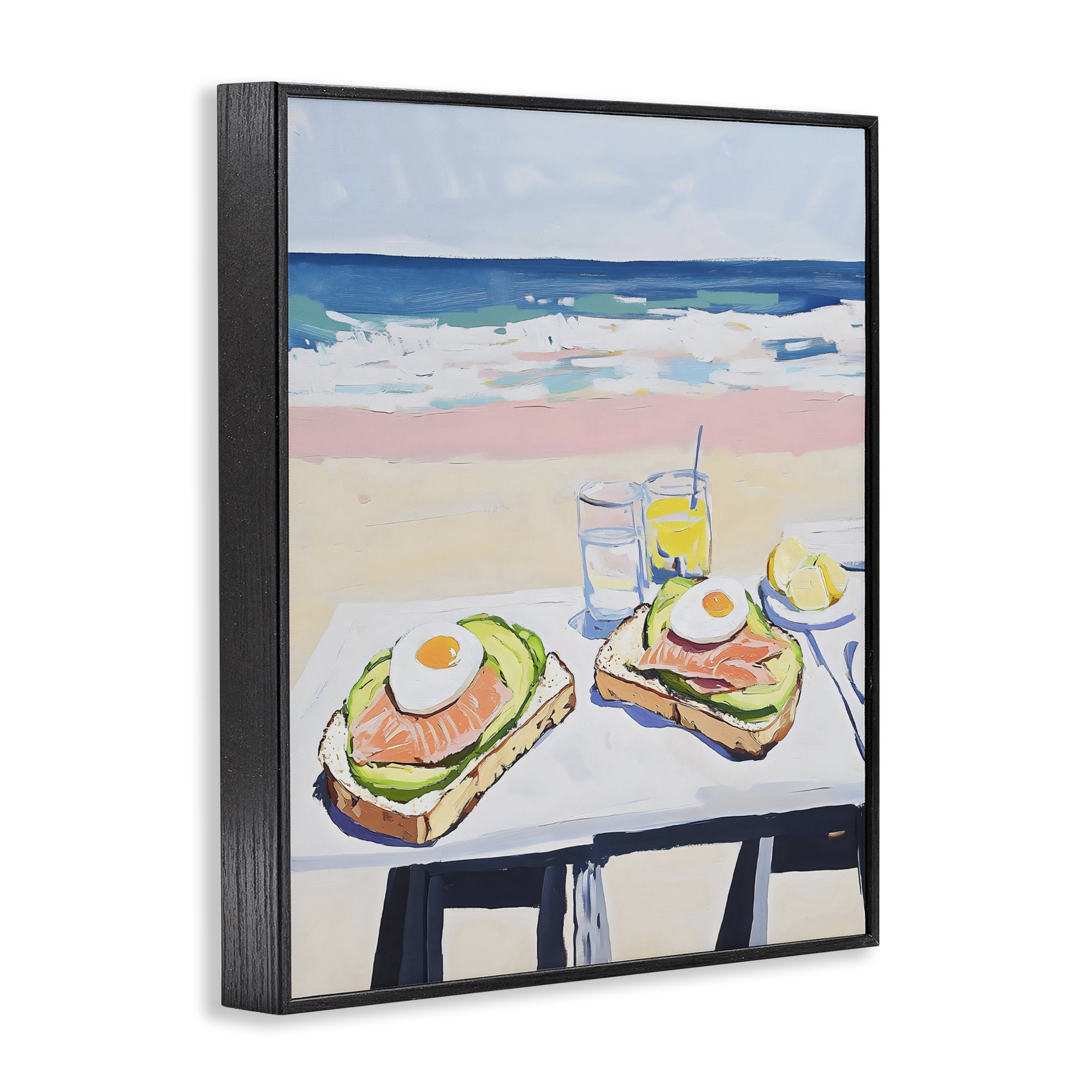 Stupell Industries Avocado Toast at Beach Black Framed Giclee Art, design by The Prints Vibe