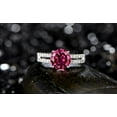 thumbnail image 5 of 6mm Round Cut 2 Carat Red Ruby And Moissanite Diamond Engagement Ring in 10k White Gold, 5 of 5