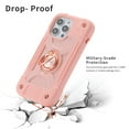 thumbnail image 2 of for iPhone 12 mini Case with Ring Stand, Heavy Duty Military Grade Rugged Shockproof Silicone Rubber Magnetic 360 Ring Kickstand Holder Case for Women Girls For iPhone 12 mini, Rosegold, 2 of 6