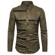 thumbnail image 2 of pstuiky manga larga de hombre, Camisa de manga larga con solapa y bolsillo con botones de color liso estilo gótico para hombre Tops casuales para hombres l, 2 of 4