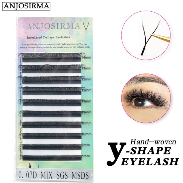 ANJOSIRMA Yy Shape Volume Fake Fan Mink c/d/dd 8-14mm Pestañas Suaves Brasileñas Naturales Negro/Marrón fadvan Gao Jiahui unisex
