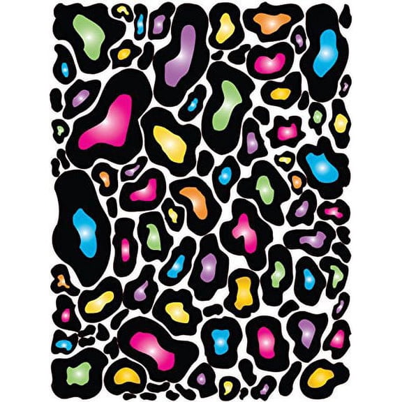 Multicolored Leopard Print Wall Stickers / Wall Decals Cut Outs in Hot Pink, Purple, Blue, Green, Yellow, Orange