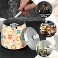 thumbnail image 4 of Yayeee Ashtray with Lid for Cigarette Smokeless Stainless Steel Home Ash Holder, Beach Pattern, 4 of 7