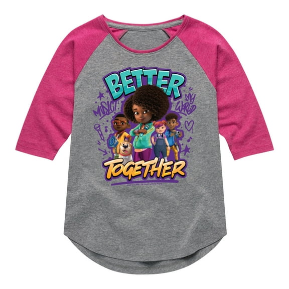Karma's World - Better Together - Toddler And Youth Girls Raglan Graphic T-Shirt