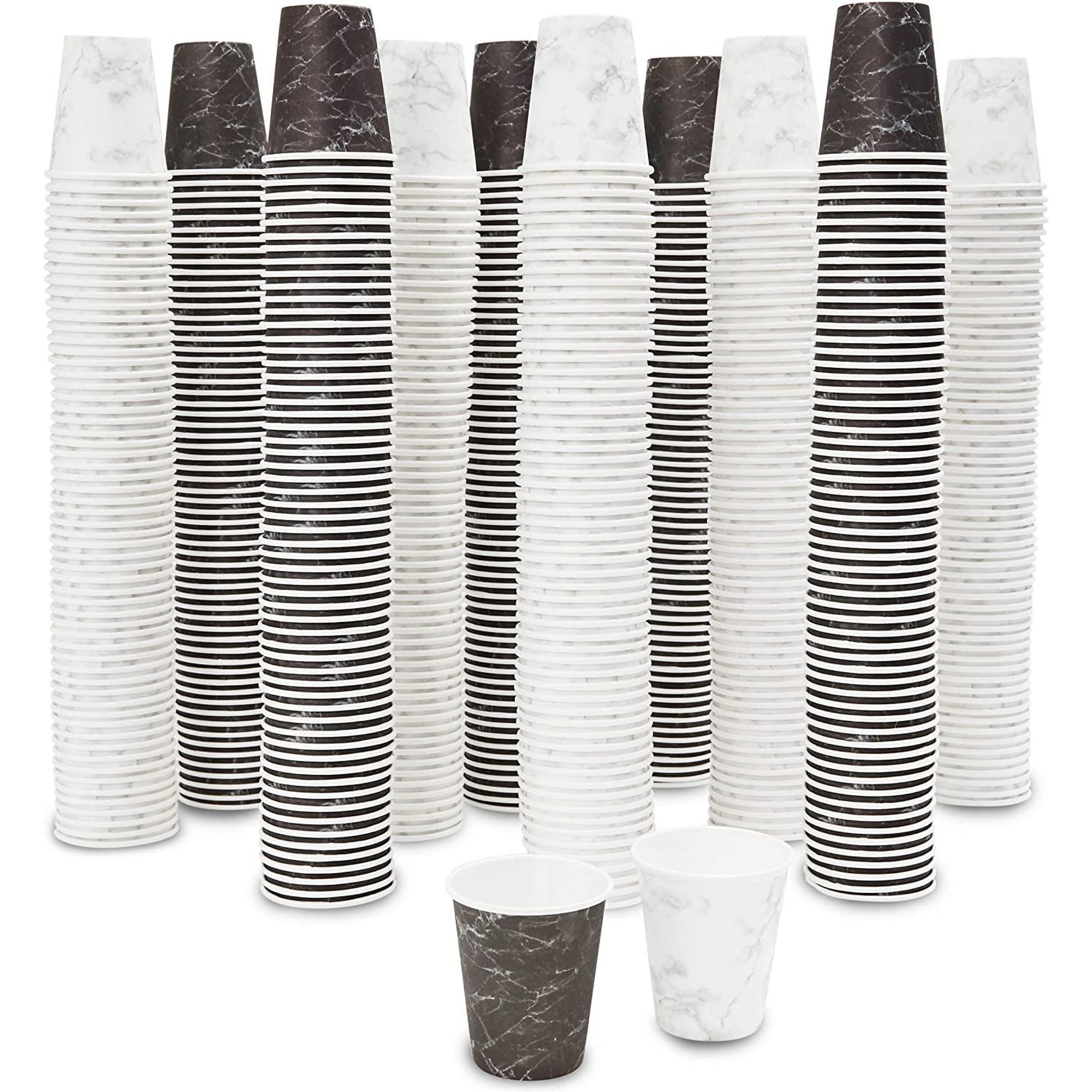 600Pack 3Ounce Small Marble Print Paper Cups, Disposable Cups for