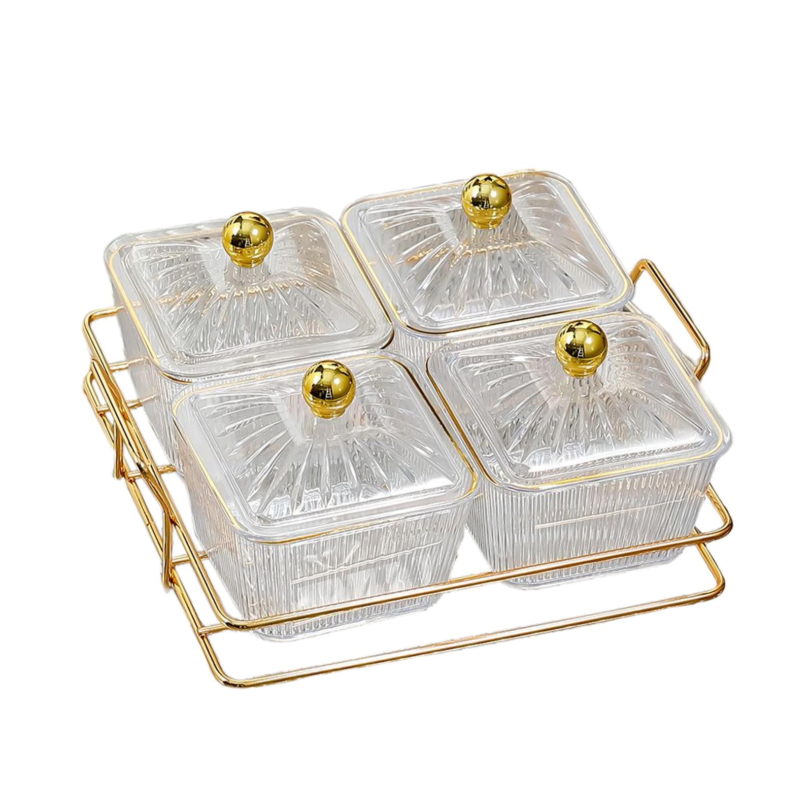 Buy Wholesale China Bamboo Divided Serving Tray With Clear Acrylic Lid  Dried Fruit Storage Box 4 Nuts Snack Candy Plate & Snack Plates at USD 1.5