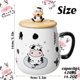 thumbnail image 2 of Cute Cow Coffe Mug with Cover and Spoon, Ceramic Cow Coffee mug, 420ml Kawaii Cow Mugs, 3D Animal Cow Mug Prefect Gifts For Boys Girl Women Kid (Happy, 2 of 4