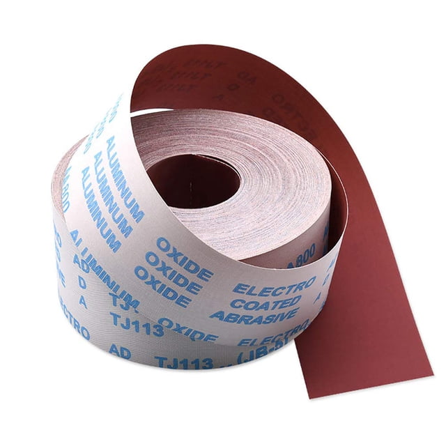 Rollo de tela esmeril de alta resistencia, papel de lija de grano 80, 1 m x 95 mm, para lijar metal, vidrio y madera, rasgable a mano