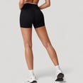 thumbnail image 6 of Women's High Waist Crossover Athletic Shorts with Stretch Fabric and Flattering V Front Waistband - Large, Black, 6 of 7