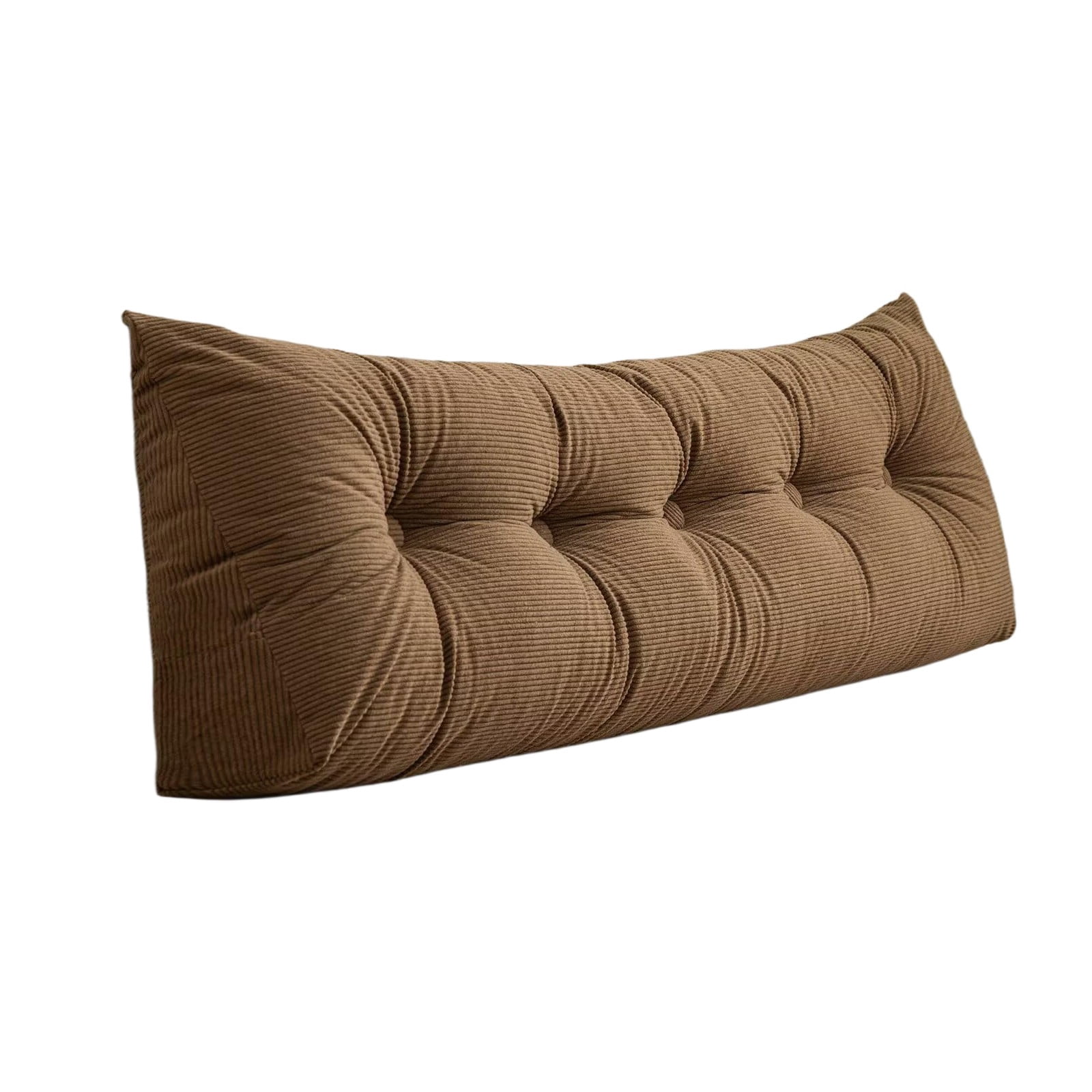 Headboard Wedge Pillow King Size, Delicate Triangular Reading Pillow - Ergonomic, Removable Cover w/ Side Pocket Backrest Bolster Pillows Coffee 71in*4.7in*15.7in