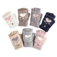 thumbnail image 1 of Guantes de invierno cálidos para mujer con pantalla táctil, lindos guantes sensoriales con forma de garra de gato, sin dedos., 1 of 4