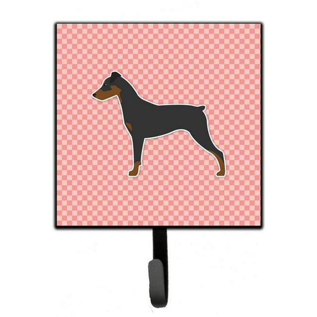 Carolines Treasures BB3613SH4 German Pinscher Checkerboard Pink Leash or Key Holder