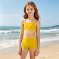 thumbnail image 2 of lnmuld Girls Two Piece Swimsuit with Ruched Drawstring Summer Beach Pool Size:7-8 Years, 2 of 5
