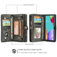 thumbnail image 2 of Allytech Galaxy A52 Case, A52 5G Case Wallet, 2 in 1 Detachable Magnetic Back Cover Zipper Multiple Cards Holder Flip Folio Wallet Protection Case Cover for Samsung Galaxy A52 5G, Black, 2 of 9