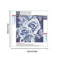 thumbnail image 2 of Kits de pintura de diamante rosa flor decoración de pared de diamante completo bordado punto de cruz artesanía, azul Kearding HA5459-05B, 2 of 6