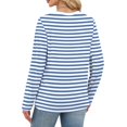 thumbnail image 6 of Women's Striped Long Sleeve Shirts 2026 Spring Fall Tops Fashion Color Block Top Clothing Loose Crewneck Tee Blouses, 6 of 6