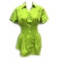 thumbnail image 6 of Womens Stretch Woven Button Down Short Sleeve Shirt, 6 of 7