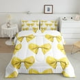 thumbnail image 3 of Manfei Dreamy Bowknot Bedding Twin Comforter Set, Light Yellow Comforter Sets Twin Size, Princess Ribbon Reversible Comforters & Duvets, Lightweight Bedroom Decorative, 2pcs, 3 of 9