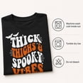 thumbnail image 5 of Thick Thighs Spooky Vibes Halloween Graphic T-Shirt, Unisex Classic Fit, 5 of 7