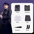 thumbnail image 3 of Traje de heroína de la familia Wednesday Addams, uniforme escolar para niñas, disfraz de cosplay S Ndcxsfigh libre de BPA, 3 of 5