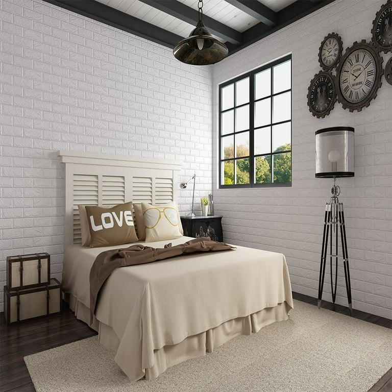 White Brick 3D Wall Panels Peel and Stick Wallpaper for Living Room Bedroom Kitchen TV Walls/Sofa Background Wall Decoration White Brick 3D Wall Panels Peel and Stick Wallpaper for Living Room Bedroom Kitchen TV Walls/Sofa Background Wall Decoration