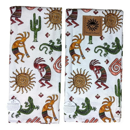 

Set of 2 SUNDANCE Kokopelli Terry Kitchen Towels by Kay Dee Designs