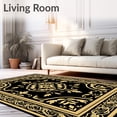 thumbnail image 2 of ODIKA 5'x7' Machine Washable Non-Slip Area Rug, Retro Floral Damask Ornamental Heritage Embellished Charm High Traffic Rug, Black, 484157, 2 of 7