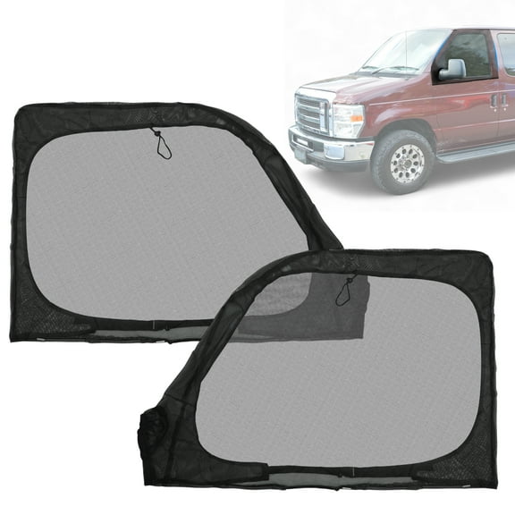 Magnetic Mosquito Screen for Front Door for Ford E-Series Econoline Club Wagon 02-25 47x31in Van Front Side Window Anti Mosquito Net Nylon Mesh for Camping Fishing Field 1 Pair