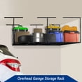 thumbnail image 2 of 3 x 8FT Overhead Garage Storage Rack, Adjustable Ceiling Storage Racks, Garage Shelving Heavy Duty Storage Organizer System, 600lbs Weight Capacity (Black), 2 of 8